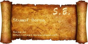 Stumpf Borsa névjegykártya